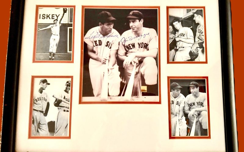 Photo collage signed by Ted Williams and Joe DiMaggio